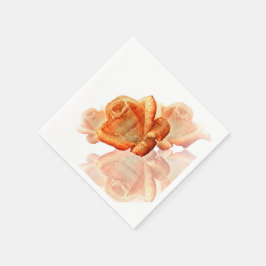サンゴバラの花と楽譜 スタンダードカクテルナプキン