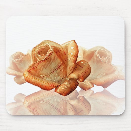 サンゴバラの花と楽譜 マウスパッド (正面)