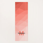 サンゴバラグラデーション幾何メッシュパターンモノグラム ヨガマット (裏面)