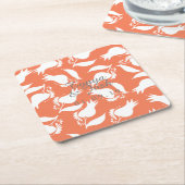 サンゴバラサイロパターン スクエアペーパーコースター (アングル)