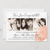 サンゴバラネイビー写真コラージュ結婚式招待状 招待状 (正面)