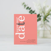 サンゴバラピンクQRコード文字日付の保存 ポストカード (スタンド正面)