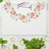 サンゴバラリースモノグラム キッチンタオル (折り畳み)