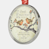 サンゴバラヴィンテージバードメイド・オブ・オーナー(花嫁付き添い人)オーナメント メタルオーナメント (左)