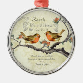 サンゴバラヴィンテージバードメイド・オブ・オーナー(花嫁付き添い人)オーナメント メタルオーナメント (正面)