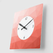 サンゴバラ幾何メッシュグラデーションパターン スクエア壁時計 (傾斜)