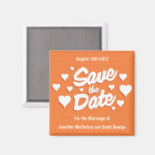 サンゴバラ日付ハートの保存日付マグン マグネット (正面/裏面)