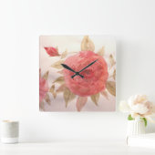 サンゴバラ時計 スクエア壁時計 (ホーム)