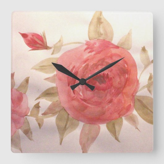 サンゴバラ時計 スクエア壁時計 (正面)
