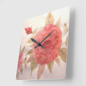 サンゴバラ時計 スクエア壁時計 (傾斜)