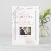 サンゴバラ水彩柳の枝フォトフレーム 招待状 (スタンド正面)