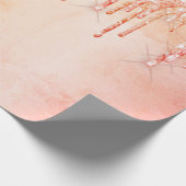 サンゴバラ金ゴールドグリッタードリップピンク誕生日 ラッピングペーパー (角)