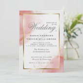 サンゴバラ金ゴールド抽象芸術マーリーウォーター色 招待状 (スタンド正面)