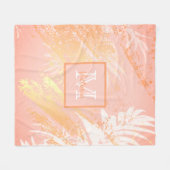 サンゴバラ金ゴールド熱帯性ヤシ離れの木 フリースブランケット (正面(横))