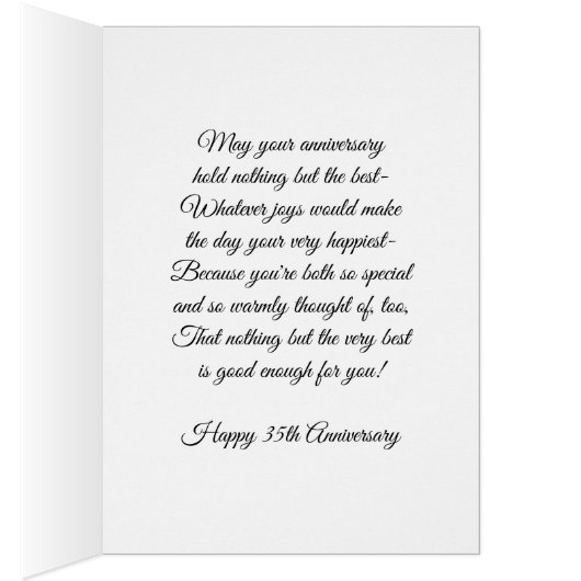 サンゴパーソナライズされたバラ35結婚周年 (内側 (右))