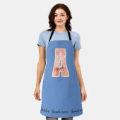 サンゴパーソナライズされた曼荼羅モノグラムA エプロン (着用した状態)