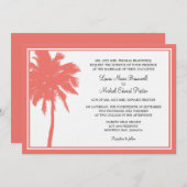 サンゴパームツリートロピカル結婚ズ 招待状 (正面/裏面)