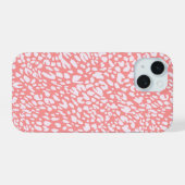 サンゴヒョウ柄パターン iPhone 15ケース (裏面横)