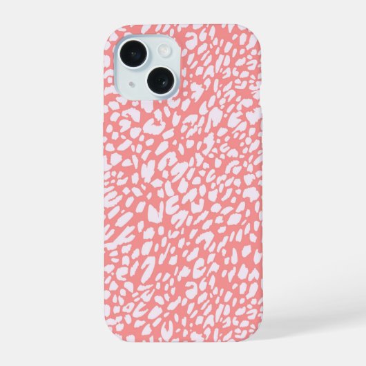 サンゴヒョウ柄パターン iPhone 15ケース (裏面)
