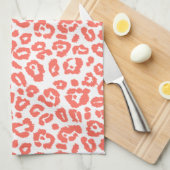 サンゴヒョウ柄 キッチンタオル (四つ折り)