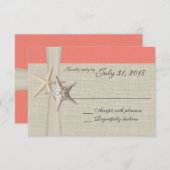 サンゴビーチとBurlap応答カード 出欠カード (正面/裏面)