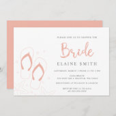 サンゴビーチサンダルサマービーチブライダルシャワー 招待状 (正面/裏面)