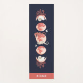 サンゴビーチシェナルムーンフェーズネービーブルー ヨガマット (正面)