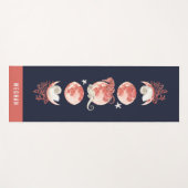 サンゴビーチシェナルムーンフェーズネービーブルー ヨガマット (正面(横))