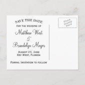 サンゴビーチ日付の保存先ウェディングカード 案内ポストカード (裏面)