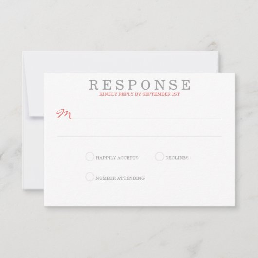 サンゴビーチ結婚式RSVP 出欠カード (正面)