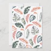 サンゴピンクと熱帯の葉結婚の葉 (裏面)