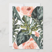 サンゴピンクと熱帯の葉結婚の葉 (裏面)