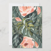 サンゴピンクと熱帯の葉結婚の葉 (裏面)