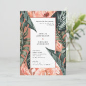 サンゴピンクと熱帯の葉結婚の葉 (スタンド正面)