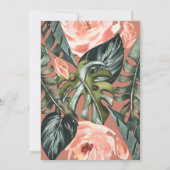 サンゴピンクと熱帯の葉結婚の葉 (裏面)