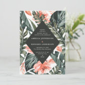 サンゴピンクと熱帯の葉結婚の葉 (スタンド正面)