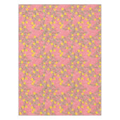 サンゴピンクに黄色いジャスミンの花 テーブルクロス (正面)