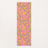 サンゴピンクに黄色いジャスミンの花 ヨガマット (正面)