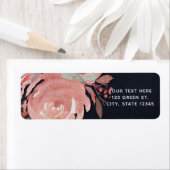 サンゴピンクの優しいソフトなボールドな花束ウェディング ラベル (インサイチュ)