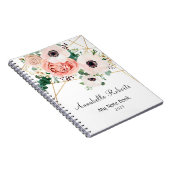 サンゴピンクの花の幾何モダン的 ノートブック (右側)