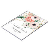 サンゴピンクの花の幾何モダン的 ノートブック (左側)