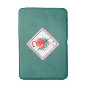 サンゴピンクフラミンゴトロピカルグリーン バスマット (正面縦)