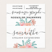 サンゴピンクフローラ水彩アフターケア 名刺 (外部フラット)