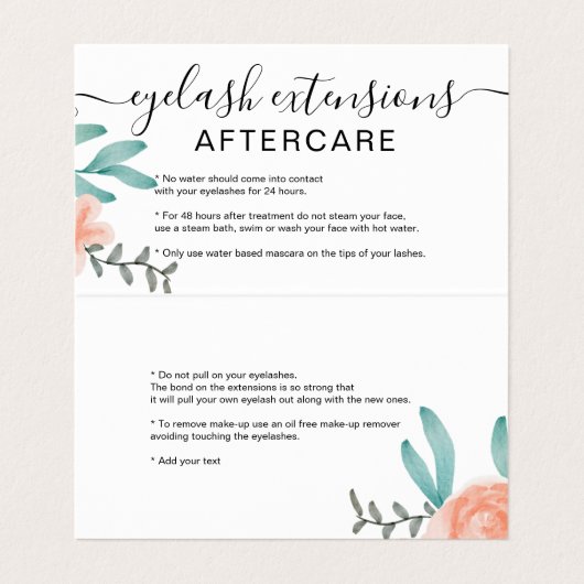 サンゴピンクフローラ水彩アフターケア 名刺 (内部フラット)