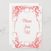 サンゴファンシー結婚式招待状 招待状 (正面/裏面)