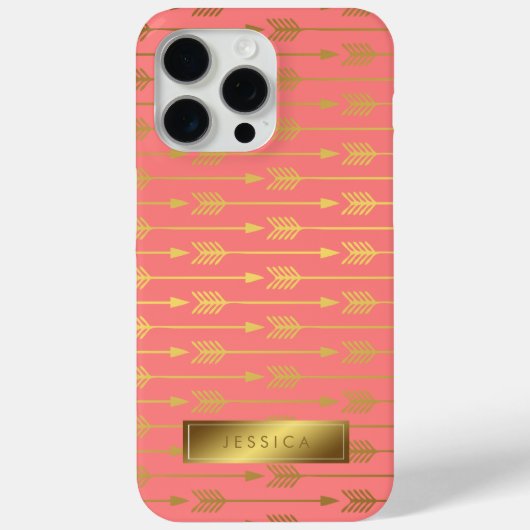 サンゴフェイク金箔の矢印パターン Case-Mate iPhoneケース (裏面)