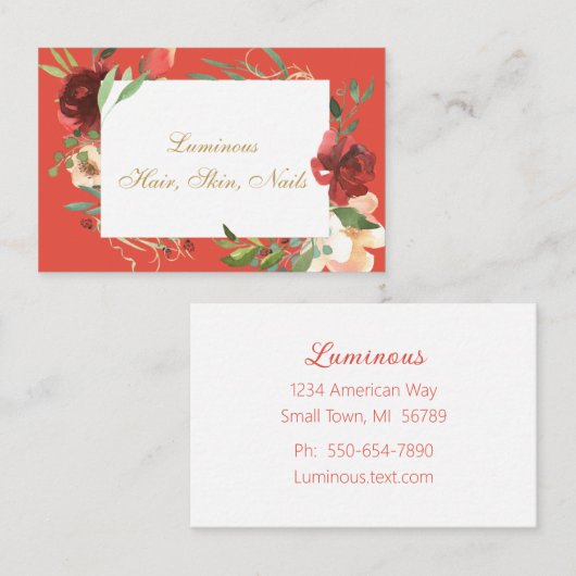 サンゴフェミニンとブルゴーニュのフローラ枠 名刺 (正面/裏面)
