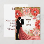💍 サンゴフラワーモチーフ ゴールド 結婚指輪💍 出欠カード (正面/裏面)