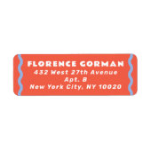 サンゴフランスのと青の波状枠 ラベル (正面)