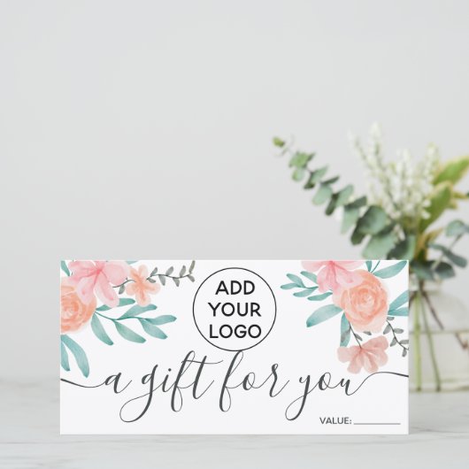 サンゴフローラの水の色のロゴギフト証明書 (スタンド正面)